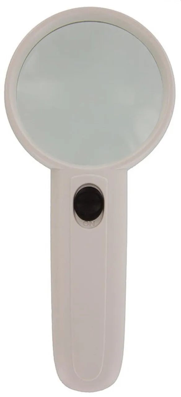 2.5" Diameter Handheld Illuminated Magnifying Glass with 2 LEDs, 3X Magnification Power