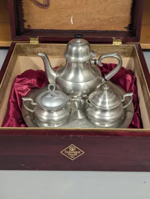 4pc Pewter Tea Set by Royal Selangor in Box