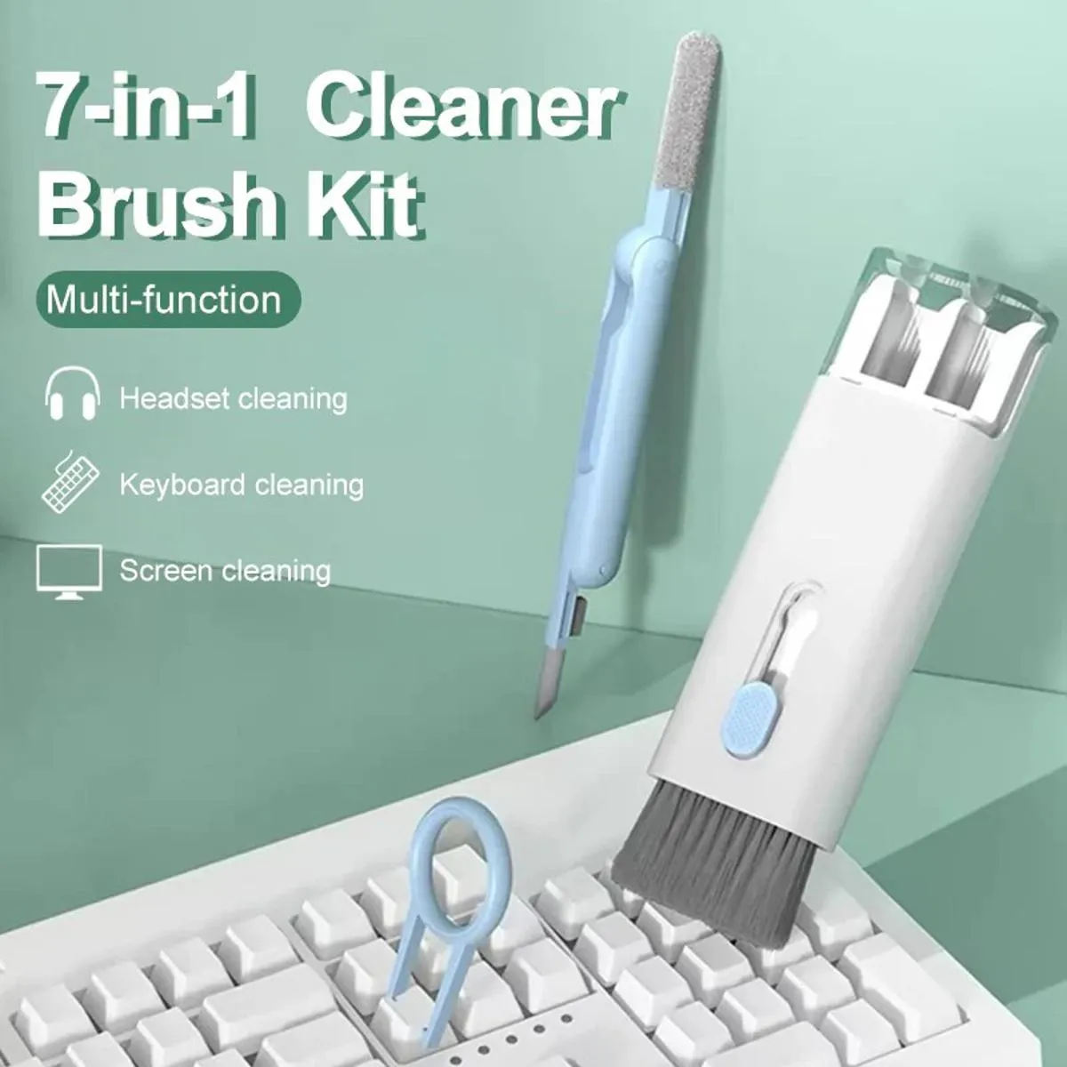 7-In-1 Keyboard Cleaner Brush Kit Multi-Function Cleaning Kit Laptop, Mobile, Airpods