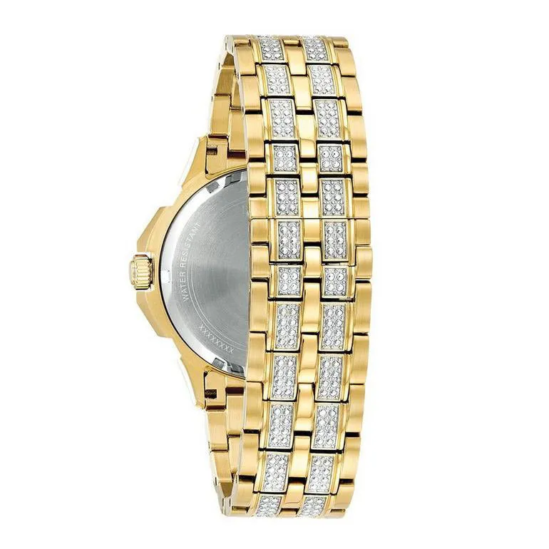 Bulova Crystal Men's Octava Gold Watch 98C126