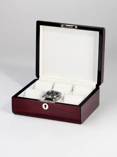 Cherry Wooden Watch Box for 6 Watches