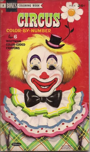 CIRCUS COLOR by NUMBER Children's Coloring Book Whitman 1966 Clowns & Circus Stuff