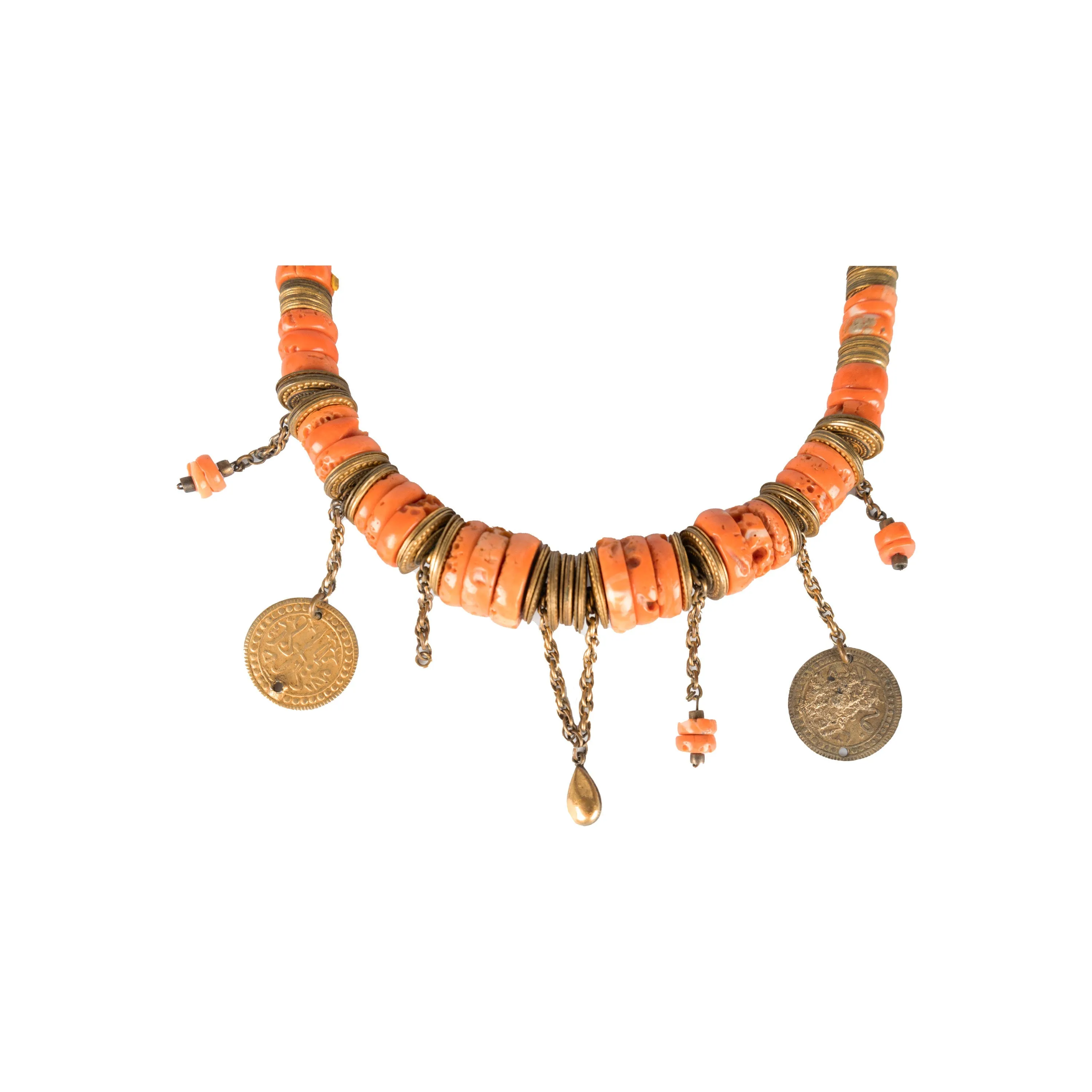 Collection Privée Stone Necklace with Coins - '90s