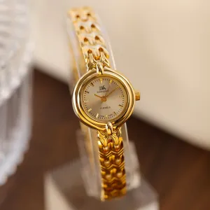 Delicate Old Retro Gold Manual Mechanical Watch for Women