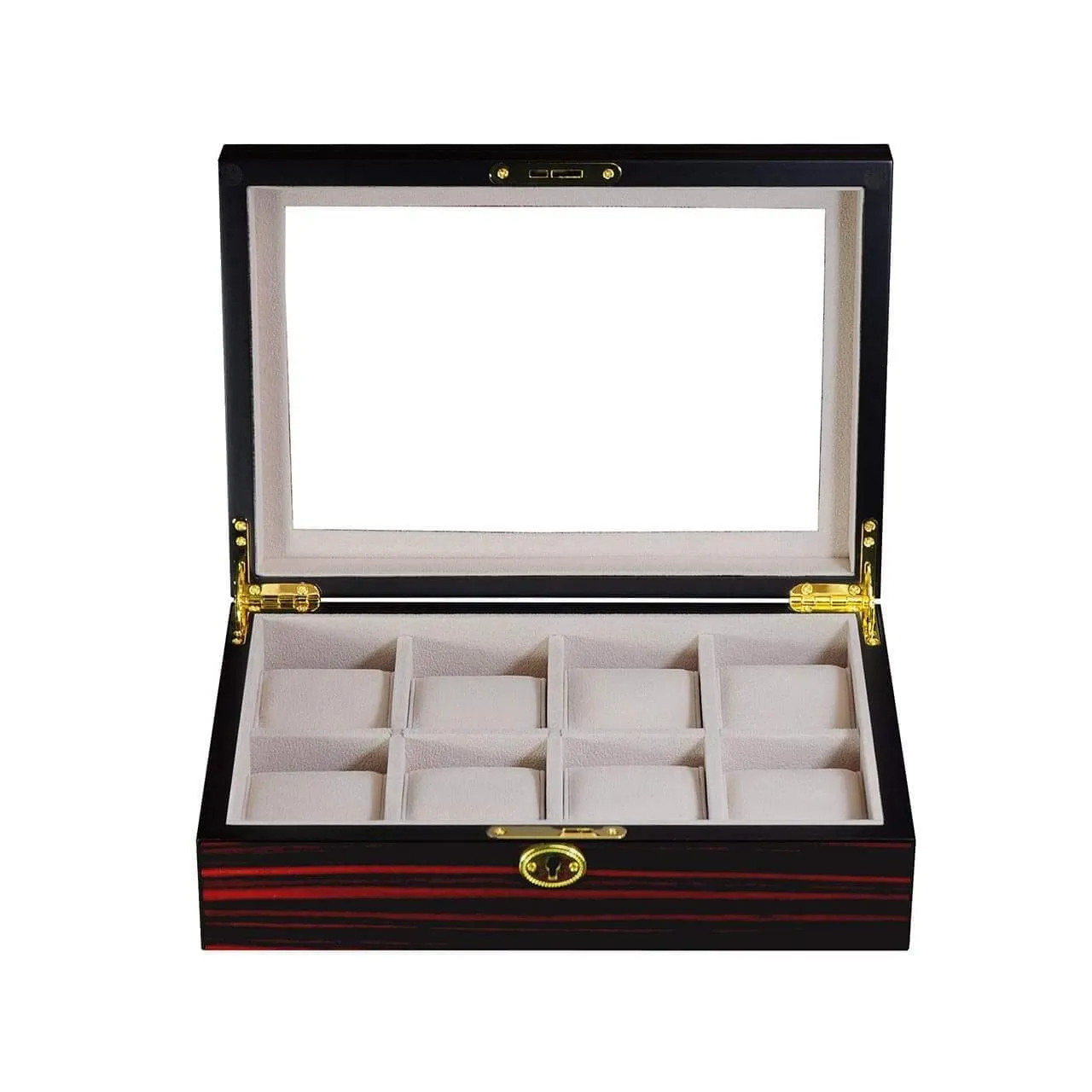 Ebony Wooden Watch Box for 8 Watches