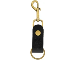 Esse Logo Leather Key Fob Clip - Black