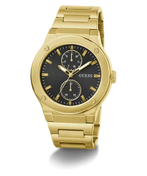 GUESS Mens Gold Tone Multi-function Watch