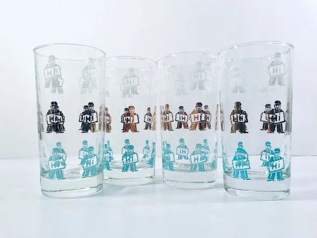 Retro Service Station Attendant - HI Glasses (Set of 4)