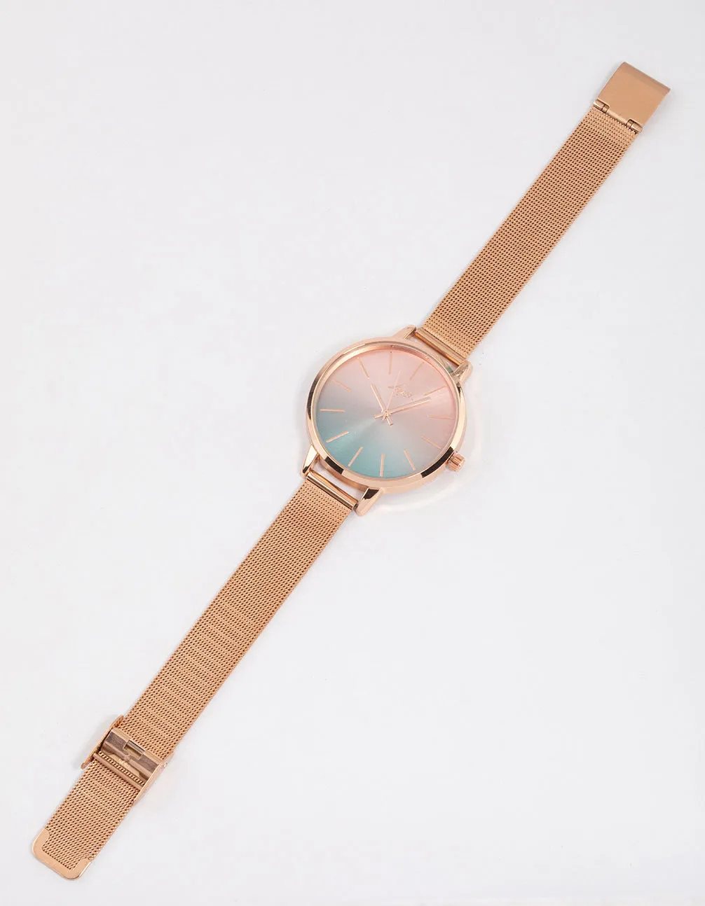 Rose Gold Ombre Mesh Watch