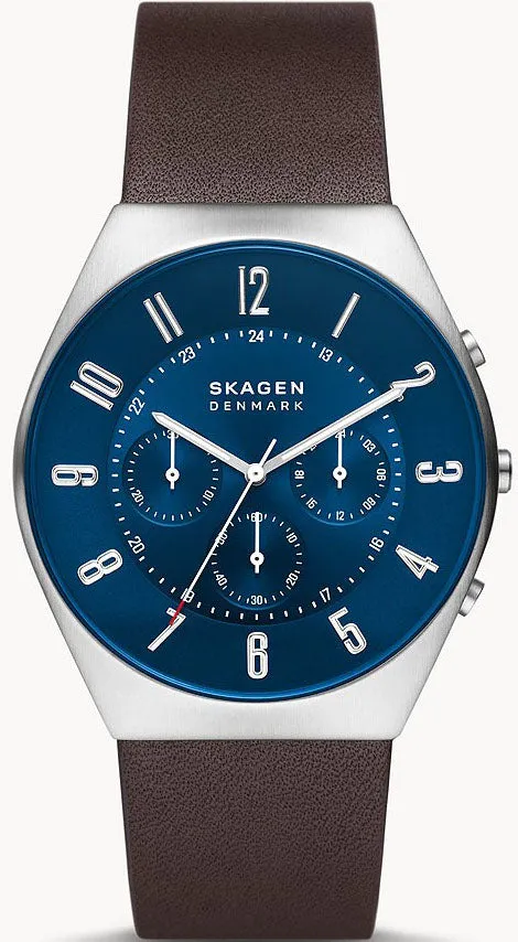 SKG Watch Grenen Chronograph Espresso Leather Mens