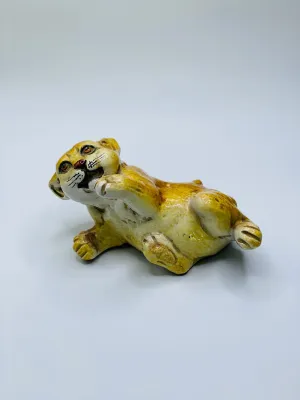 Vintage Italian pottery tiger cub figurine